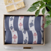 Papier Mousseline Poissons et bandes bleues (Cadeau)