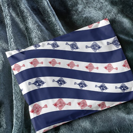 Papier Mousseline Poissons et bandes bleues