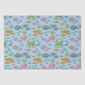 Papier Mousseline Poissons et crabes