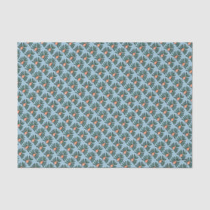 Papier Mousseline Poissons jumeaux verts et oranges d'aileron