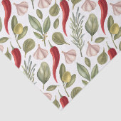 Papier Mousseline Poivrons chili, ail, olives et herbes (Détail)