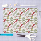 Papier Mousseline Poivrons chili, ail, olives et herbes (Artisanat)