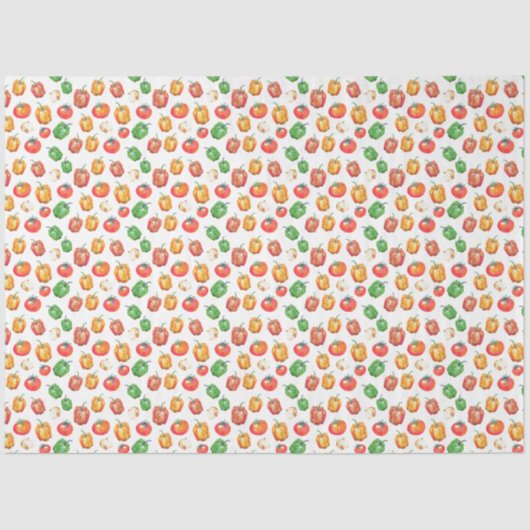 Papier Mousseline Poivrons de tomate Oignon Foodie à la main (Recto)