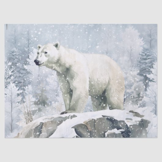 Papier Mousseline Polar Bear Watercolor (Recto)