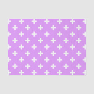 Papier Mousseline Polka blanche croise sur lilas