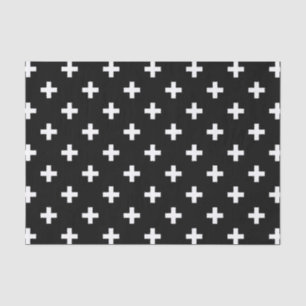 Papier Mousseline Polka blanche croise sur noir