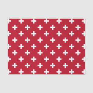 Papier Mousseline Polka blanche croise sur rouge