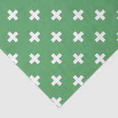 Papier Mousseline Polka blanche croise sur vert (Détail)