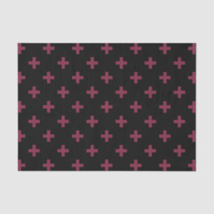 Papier Mousseline Polka de mûre croise sur le noir