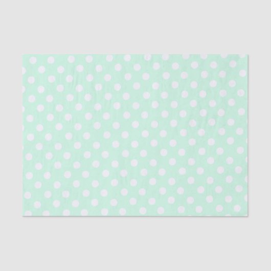 Papier Mousseline polka dots in pastel mint green (Recto)