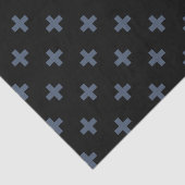 Papier Mousseline Polka gris-bleu croise sur noir (Détail)