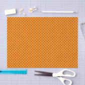 Papier Mousseline POLKA NOIR DOT SUR ORANGE Tissue Paper (Artisanat)