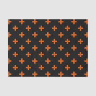 Papier Mousseline Polka orange croise sur noir