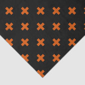 Papier Mousseline Polka orange croise sur noir (Détail)