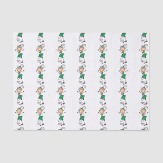 Papier Mousseline Pom-pom girl de la figure bâche verte (Recto)