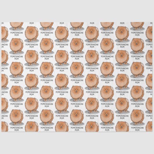 Papier Mousseline Pomeranian Maman Pom Maman (rouge orange) Mignonne (Recto)
