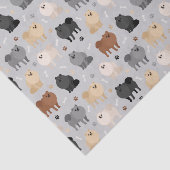 Papier Mousseline Pomeranian Paw-prints and Dog Bones Tissue Paper (Détail)