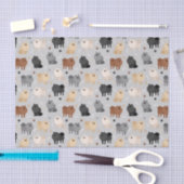 Papier Mousseline Pomeranian Paw-prints and Dog Bones Tissue Paper (Artisanat)