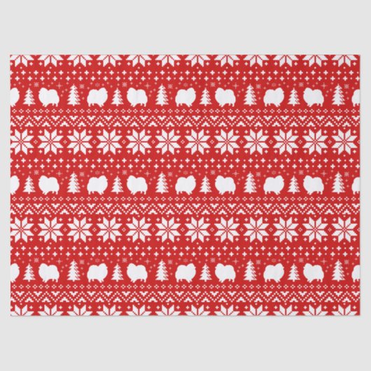 Papier Mousseline Pomeranian silhouette le motif de Noël (Recto)