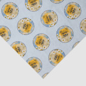 Papier Mousseline Poméranien dans les marguerites peindre l'art orig (Détail)