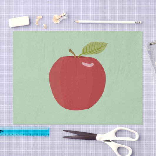 Papier Mousseline pomme rouge (Artisanat)