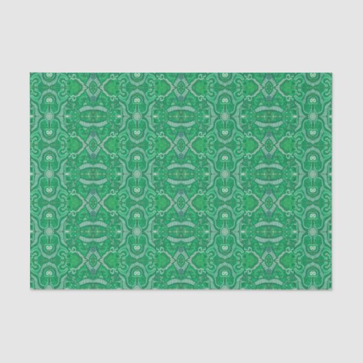 Papier Mousseline Pomme Strid Bohemian Boho Arabesque Motif Vert (Recto)