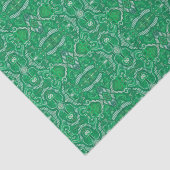 Papier Mousseline Pomme Strid Bohemian Boho Arabesque Motif Vert (Détail)