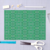Papier Mousseline Pomme Strid Bohemian Boho Arabesque Motif Vert (Artisanat)