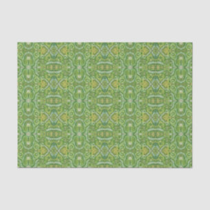 Papier Mousseline Pomme Stripe Bohème Arabesque Motif Chartreuse