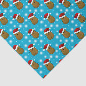 Papier Mousseline Pommes de Noël portant des chapeaux de Père Noël (Détail)