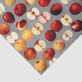 Papier Mousseline Pommes rouges et dorées sur Motif gris (Détail)