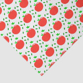 Papier Mousseline Pommes rouges et Feuilles verts (Détail)