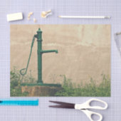 Papier Mousseline Pompe d'eau verte vintage (Artisanat)