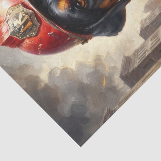 Papier Mousseline Pompier de chien Rottweiler - Découpage - (Détail)