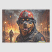 Papier Mousseline Pompier de chien Rottweiler - Découpage - (Recto)
