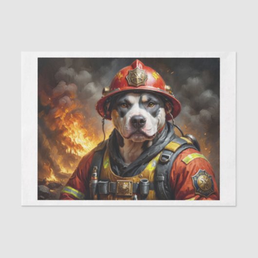 Papier Mousseline Pompier Pitbull - (Recto)