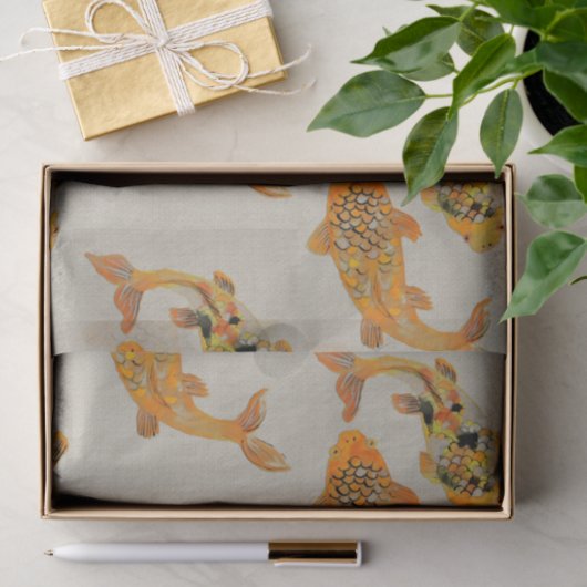 Papier Mousseline Pond de poisson d'or (Cadeau)