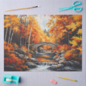 Papier Mousseline Pont forestier d'automne (Artisanat)