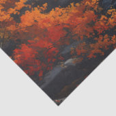 Papier Mousseline Pont forestier d'automne (Détail)