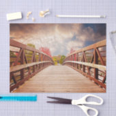 Papier Mousseline Pont rustique en bois dans le pays (Artisanat)