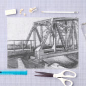 Papier Mousseline Pont vieux pencilart Monochrome noir et blanc (Artisanat)