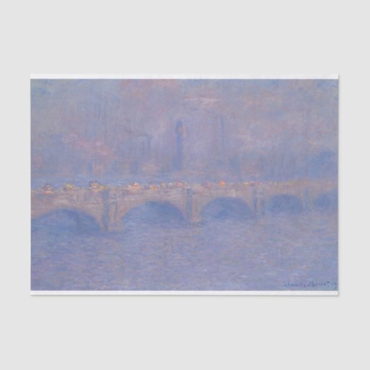 Papier Mousseline Pont Waterloo Effet Soleil Monet Peinture (Recto)
