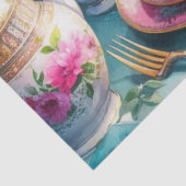 Papier Mousseline Pony rose Floral Teatime Papier Tissu (Détail)