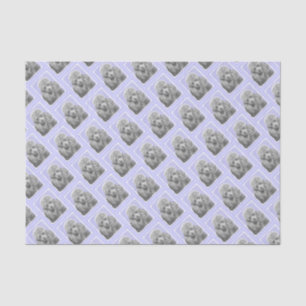 Papier Mousseline Poodé Jouet miniature Argent gris bleu Chien Art