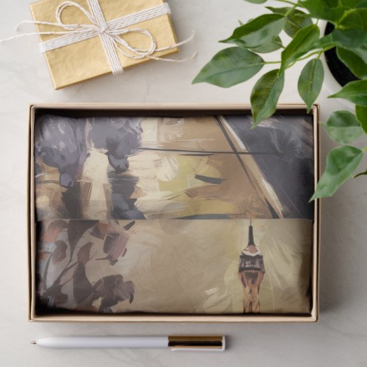 Papier Mousseline Poodle à Paris Peinture Découpage (Cadeau)