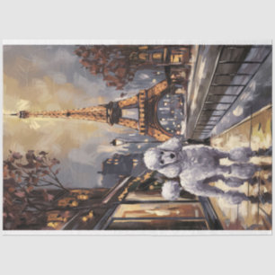 Papier Mousseline Poodle à Paris Peinture Découpage