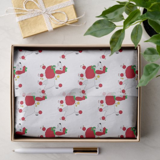 Papier Mousseline Poodle habillé pour les vacances (Cadeau)