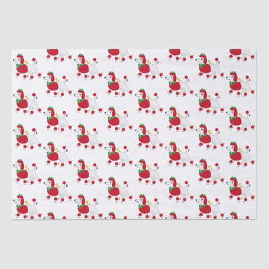 Papier Mousseline Poodle habillé pour les vacances (Recto)