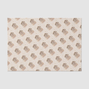 Papier Mousseline Poodle Miniature Toy Apricot Crème Chien Brown Art