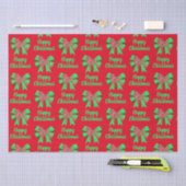 Papier Mousseline Poodle Silhouette Rouge Chien de Noël & Bow Vert (Artisanat)